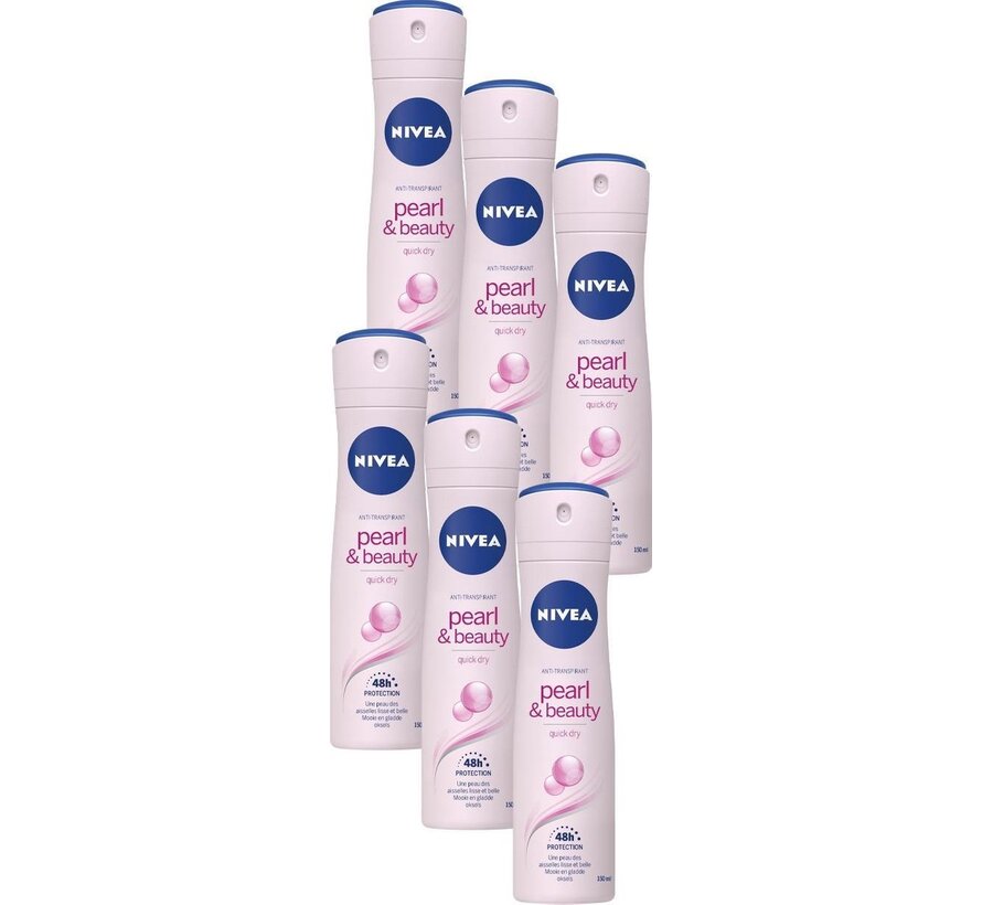 Pearl & Beauty - Deodorant Spray - 6x 150ml Voordeelverpakking