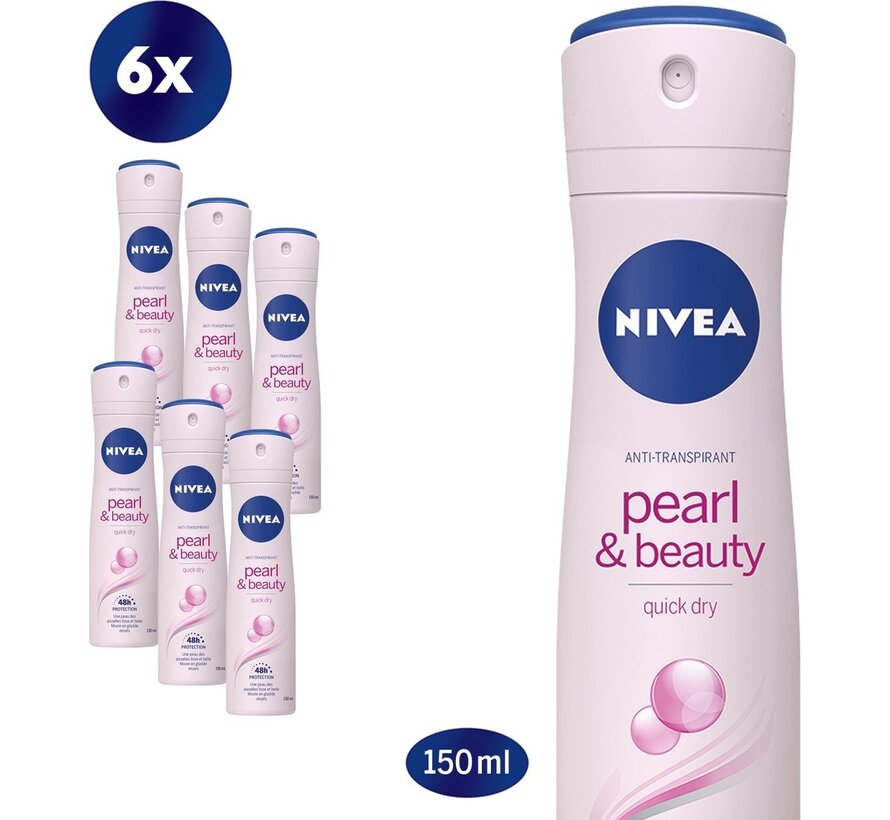 Pearl & Beauty - Deodorant Spray - 6x 150ml Voordeelverpakking