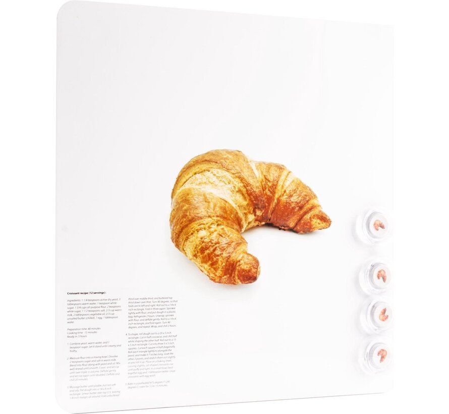 Trendy Magneetbord Croissant - Whiteboard - Beschrijfbaar - 4 Magneten - 29x29cm