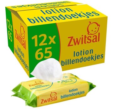 Zwitsal Lotion - 780  Billendoekjes / Babydoekjes (12x65 stuks)
