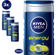 Nivea Men Energy 3in1 Douchegel - Gezicht, lichaam en haar - 3x 250ml