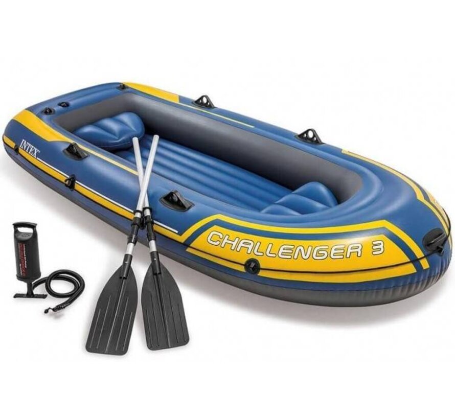 3-Persoons opblaasbare raft boot set - Challenger 3 - 295cm lang x 137cm breed x 43cm hoog