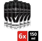 Rexona Men Active Protection & Invisible - Deodorant Spray - 6x 150ml - Voordeelverpakking