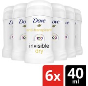 Dove Invisible Dry Deodorant Stick - Anti Transpirant - 6x 40ml - Voordeelverpakking