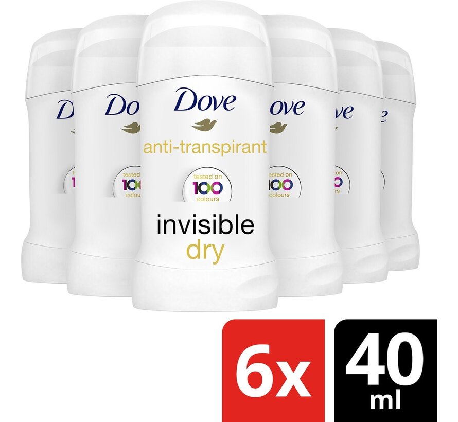 Invisible Dry Deodorant Stick - Anti Transpirant - 6x 40ml - Voordeelverpakking