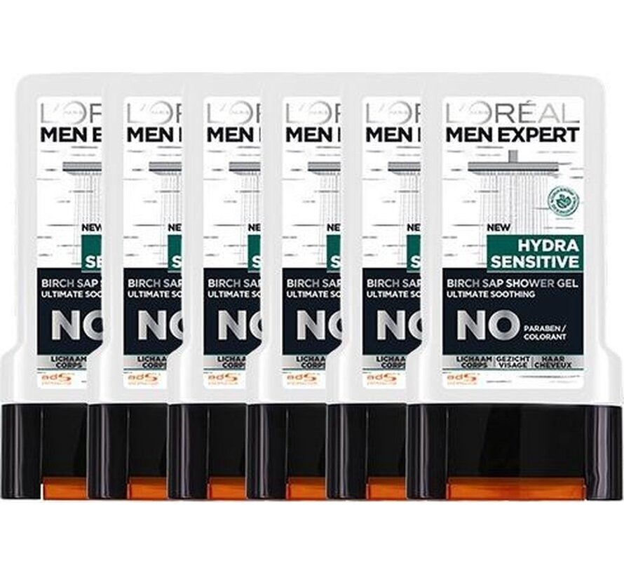 Men Expert XL - Hydra Sensitive - 3in1 gezicht, lichaam en haar - 6x 300ml