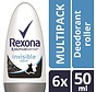 Motion Sense - Invisible Clear Aqua - Deodorant Roller - 6x 50ml - Voordeelverpakking