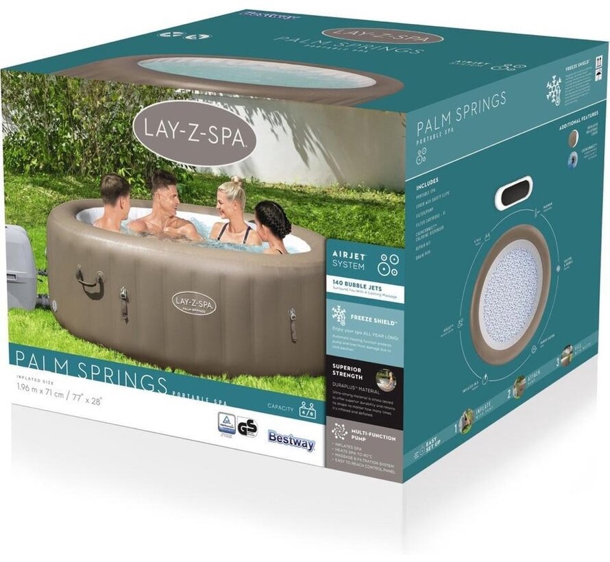 Lay-Z-Spa Palm Springs - Max 6 pers - 140 Airjets - Bubbelbad - Whirlpool