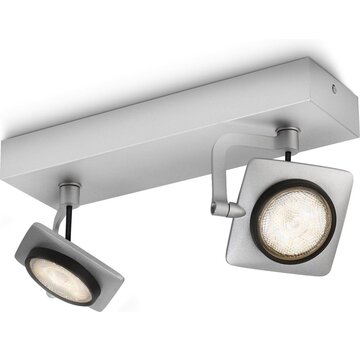 Philips MyLiving Millennium LED Aluminium - Plafondlamp 2-spots (4,5Wx2)