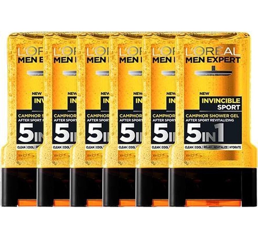 Men Expert XL - Invincible Sport - 5in1 gezicht, lichaam en haar - 6x 300ml