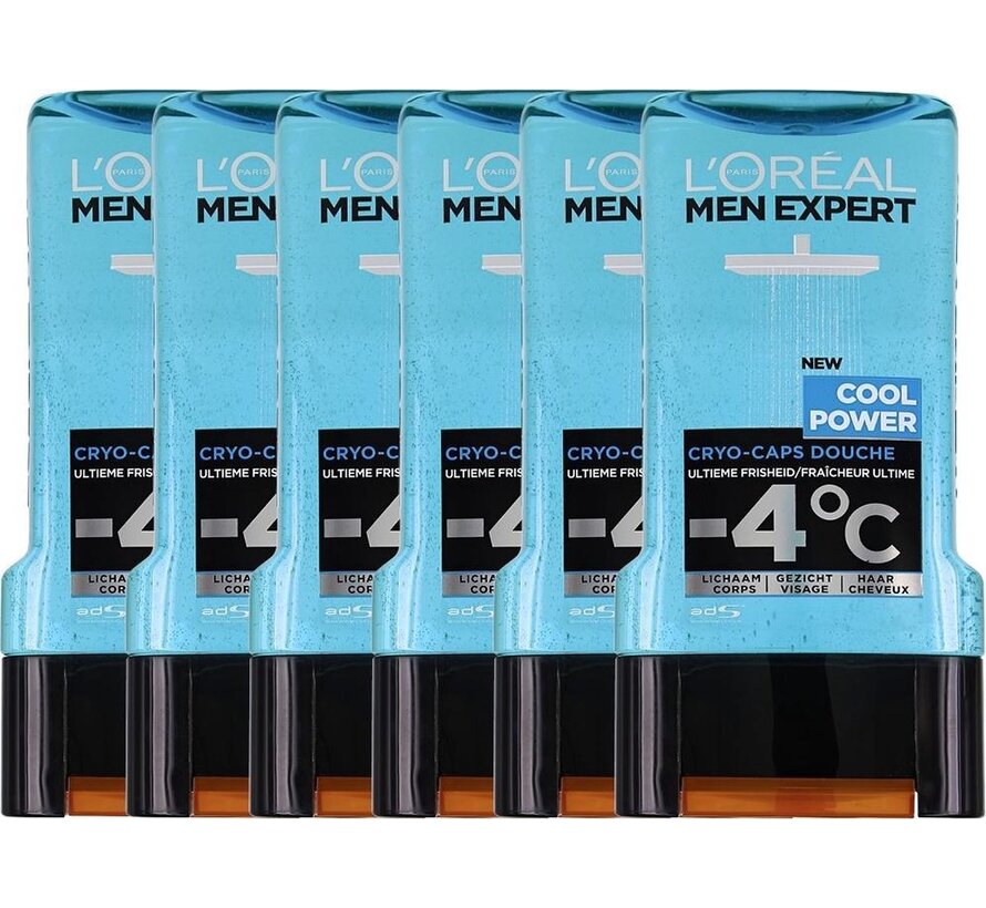 Men Expert XL - Cool Power - 3in1 gezicht, lichaam en haar - 6x 300ml