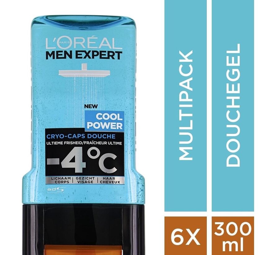 Men Expert XL - Cool Power - 3in1 gezicht, lichaam en haar - 6x 300ml