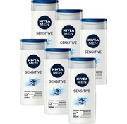 Nivea Men Sensitive 3in1 Douchegel - Gezicht, lichaam en haar - 6x 250ml - Voordeelverpakking