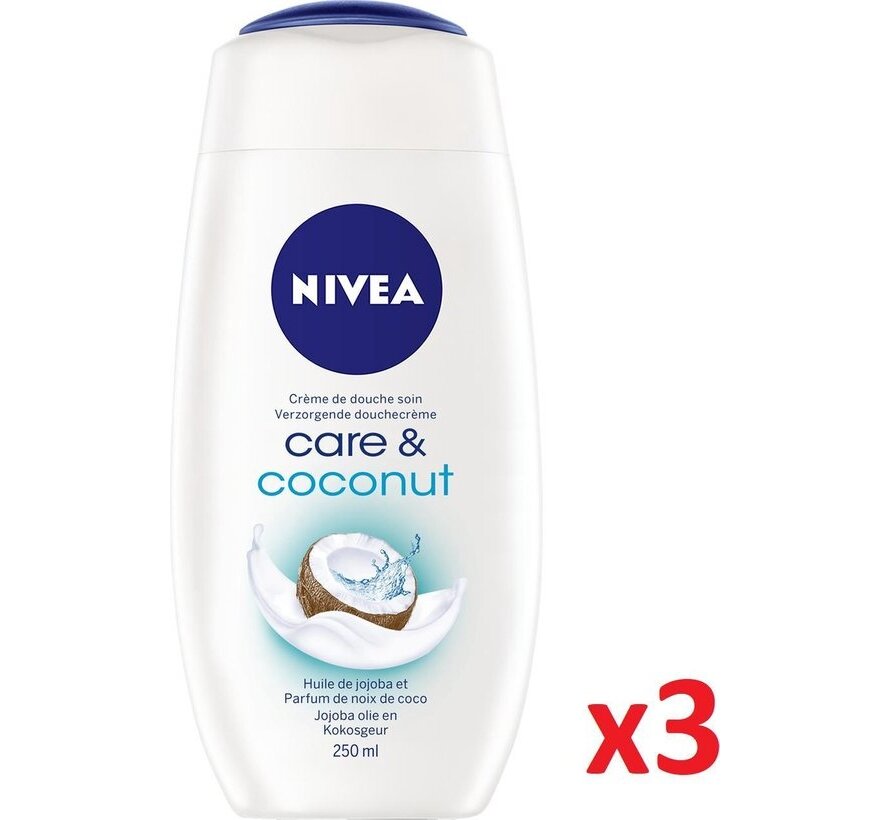 Care & Coconut Douchecreme - Douchegel - 3x 250ml