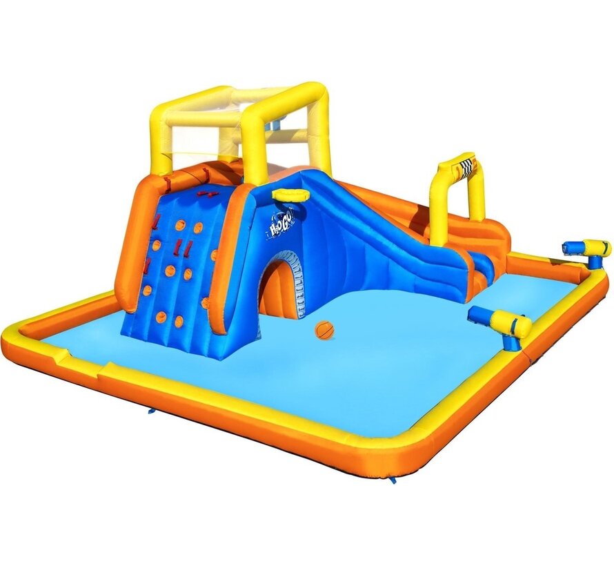 H2OGO! Super Speedway Mega Opblaasbaar Waterpark met duo glijbaan 551x502x265cm