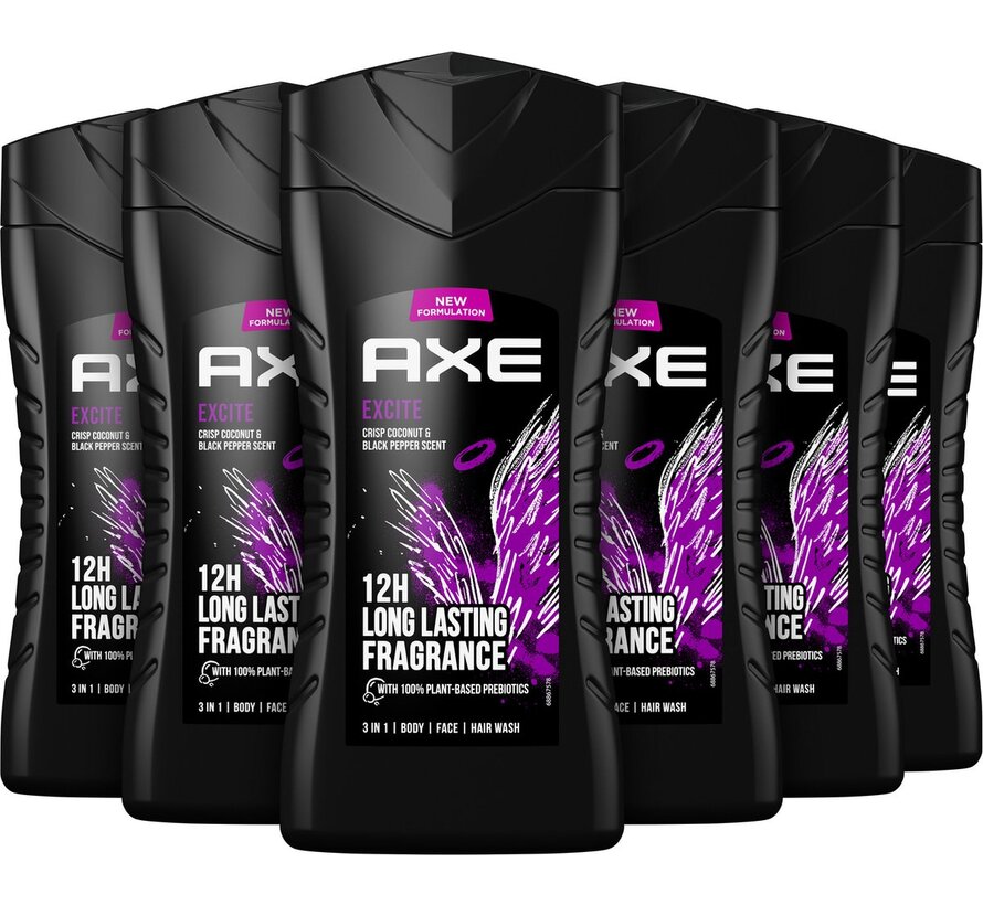 Douchegel Excite Bodywash - 6x 250ml - Voordeelverpakking