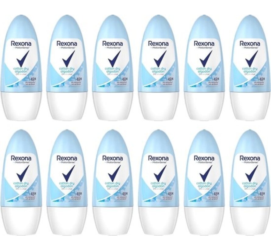 Motion Sense - Cotton Dry - Deodorant Roller - 12x 50ml  - Voordeelverpakking