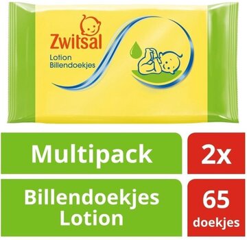 Zwitsal Lotion - 130  Billendoekjes / Babydoekjes (2x65 stuks)
