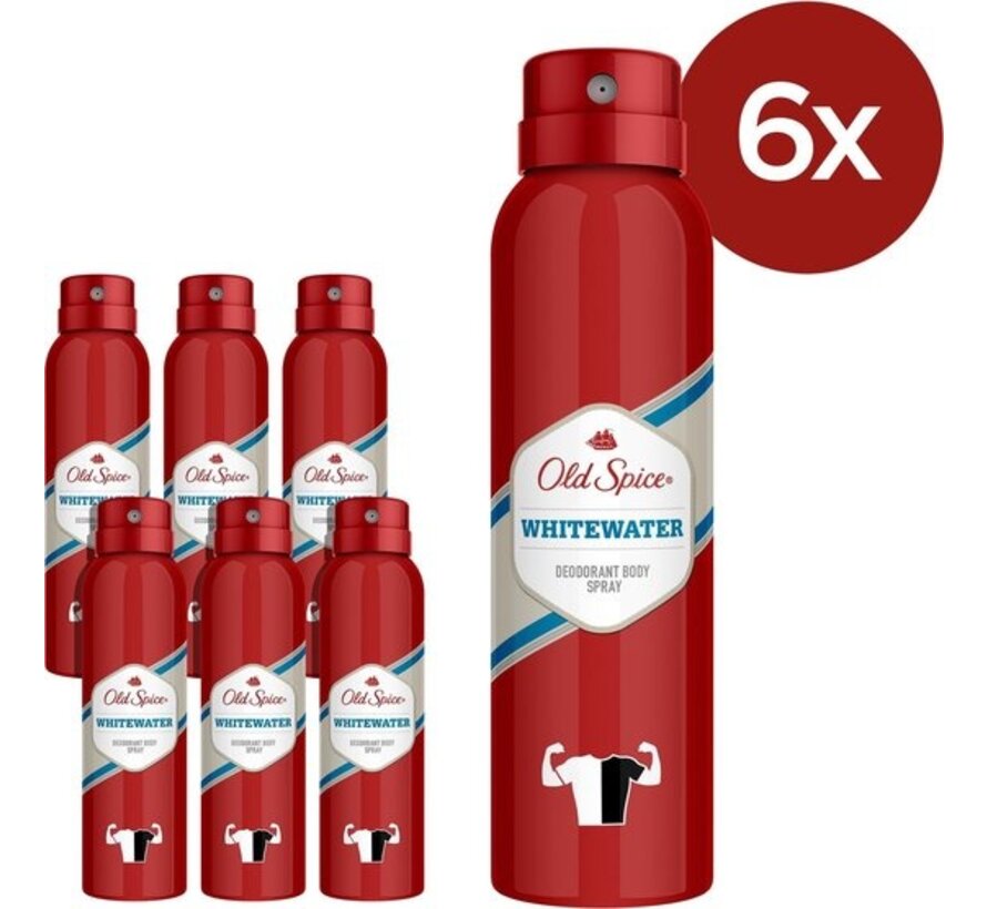 Whitewater - Deodorant Spray - 6x 150ml - Voordeelverpakking