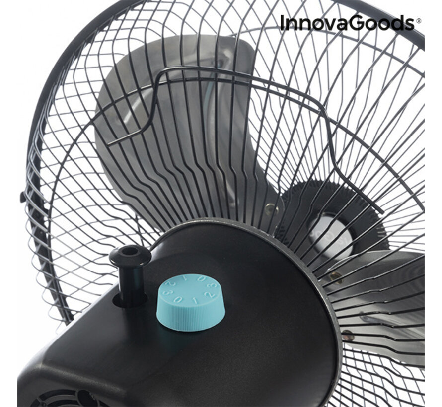 Staande ventilator - Zwart - 60 Watt - Ø 30cm x 90cm - 360° draaibaar