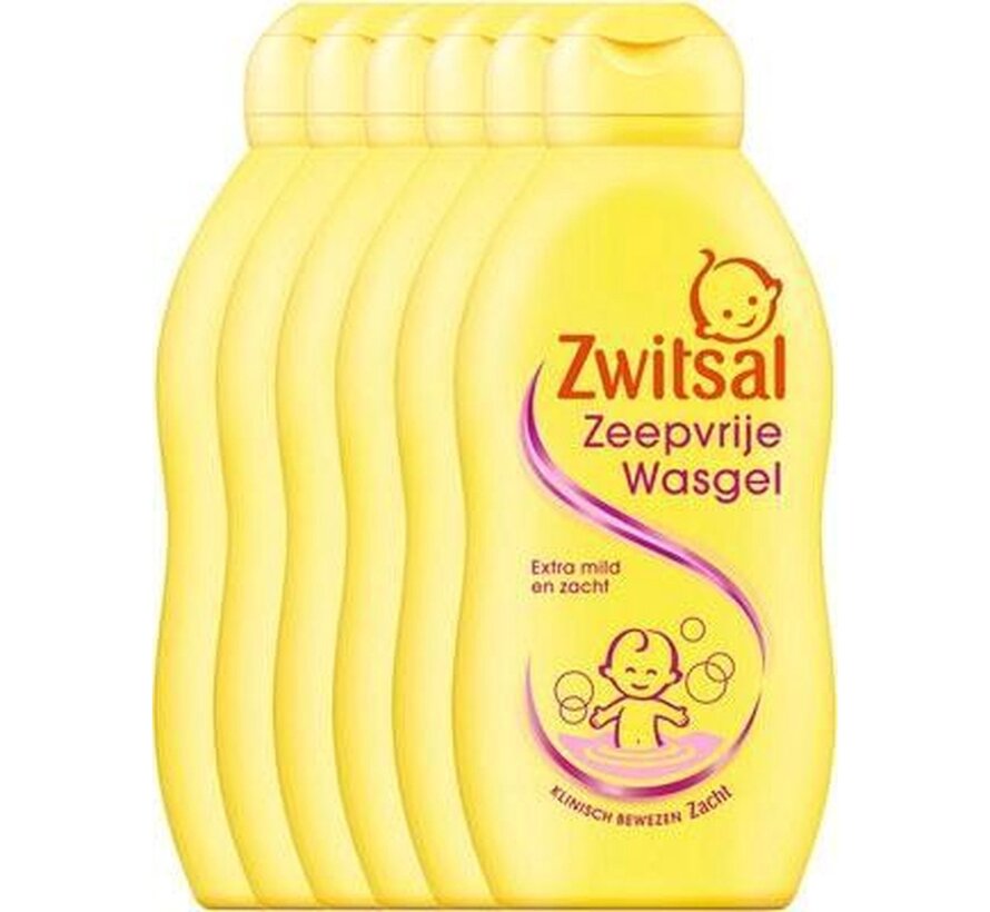 Baby Zeepvrije Wasgel - Extra mild & zacht - 6x 200ml - Voordeelverpakking