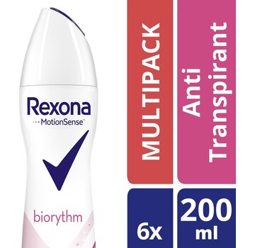 Rexona Motion Sense - Biorythm Dry - Deodorant Spray - 6x 200ml - Voordeelverpakking