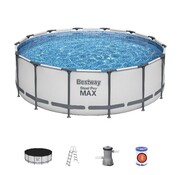 Bestway Steel Pro Max - metalen frame zwembad - Complete set - rond - 427x122cm