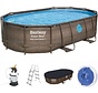 Rotan swim vista - metalen frame zwembad - Complete set - Ovaal - 488x305x107cm