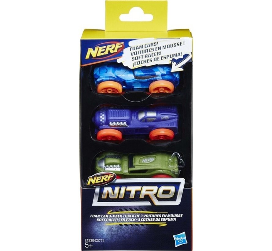 Nerf Nitro Foam Car Refill - Schuim auto's 3 stuks navulling