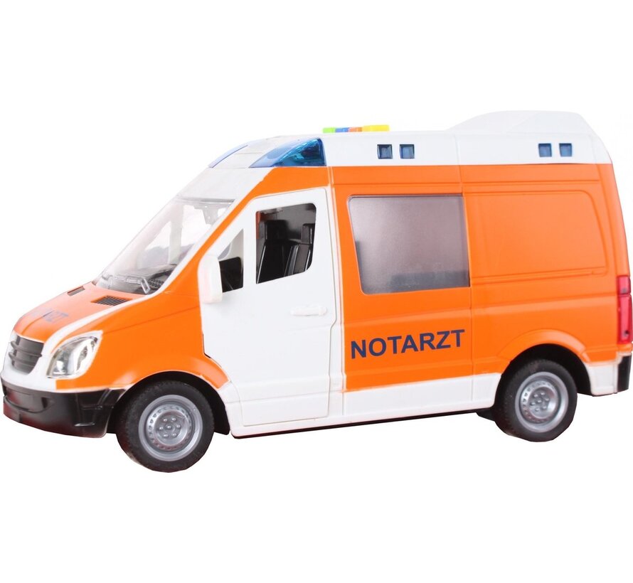 Ambulance Notatrzt Met Licht En Geluid 22 Cm Wit/oranje