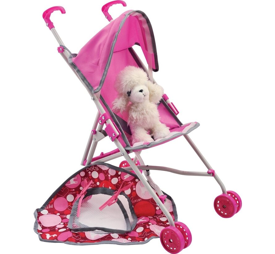 Luxury Pets - Trendy Buggy met pluche hond voor kinderen