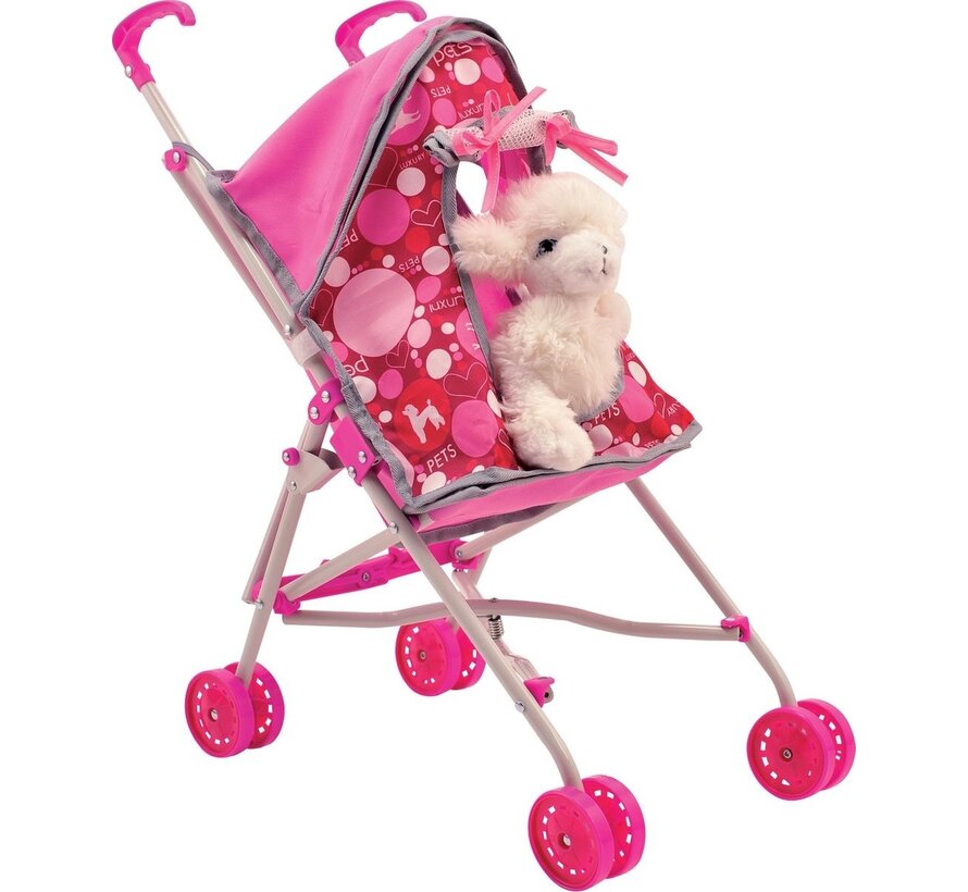 Luxury Pets - Trendy Buggy met pluche hond voor kinderen