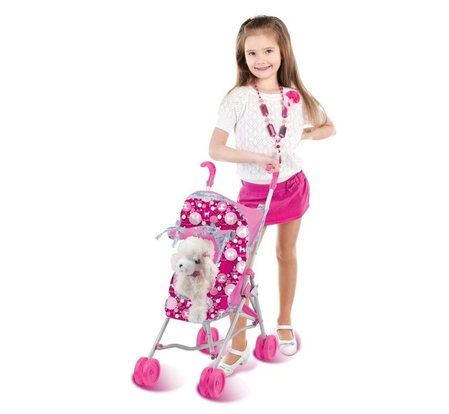 Luxury Pets - Trendy Buggy met pluche hond voor kinderen