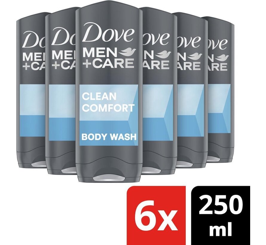 Men+Care Clean Comfort - Douchegel - 6x 250ml - Voordeelverpakking