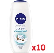 Nivea Care & Coconut Douchecreme - Douchegel - 10x 250ml