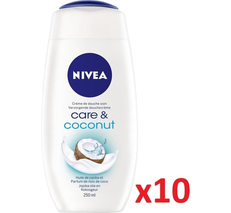 Care & Coconut Douchecreme - Douchegel - 10x 250ml