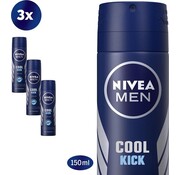 Nivea Cool Kick - Deodorant Spray - 3x 150ml