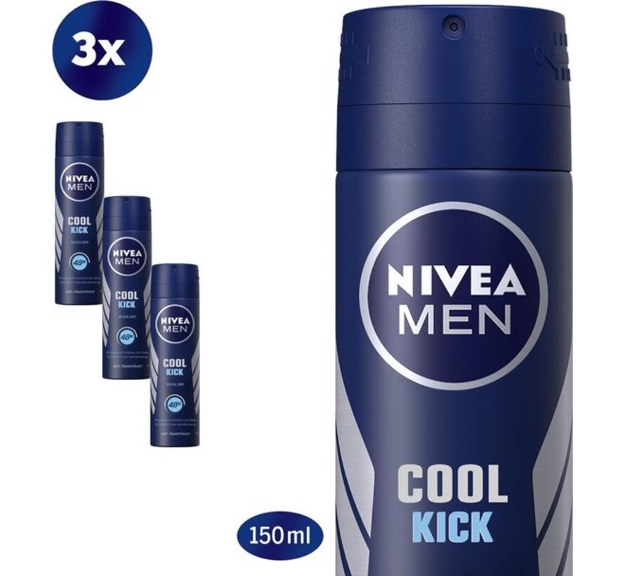 Cool Kick - Deodorant Spray - 3x 150ml