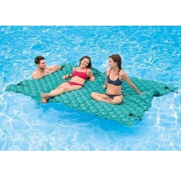 Intex Opblaasbare XXL drijvende mat - turquoise - 290x213cm