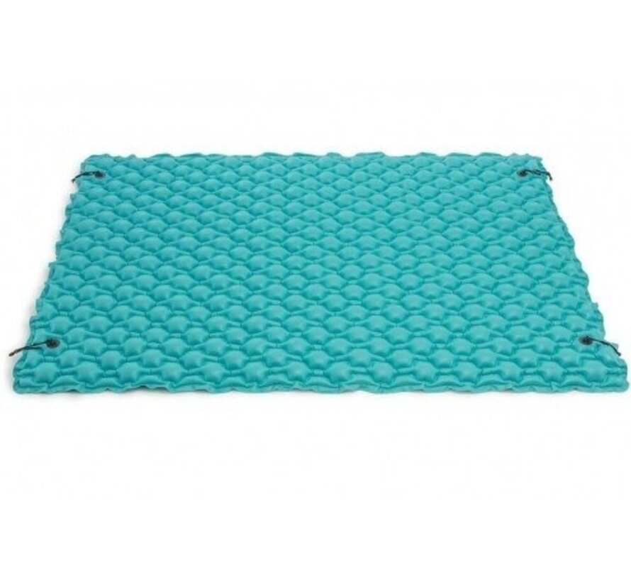 Opblaasbare XXL drijvende mat - turquoise - 290x213cm