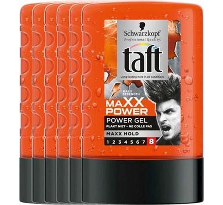 Taft Haargel - Maxx Power - Styling Gel - 6x 300ml (Hold level 8)