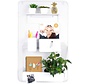 Trendy design Wandrek Metaal Wit met 3 Verplaatsbare Containers en 1 plank