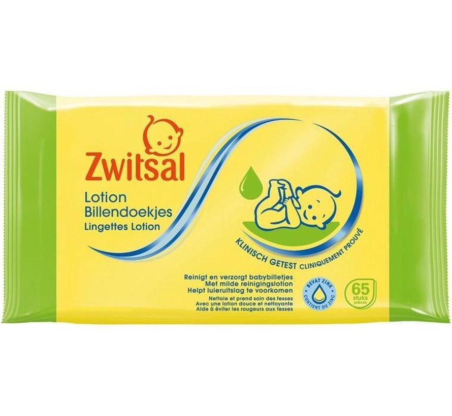 Lotion - 65  Billendoekjes / Babydoekjes (1x65 stuks)