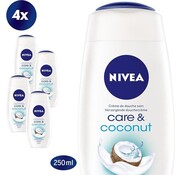 Nivea Care & Coconut Douchecreme - Douchegel - 4x 250ml