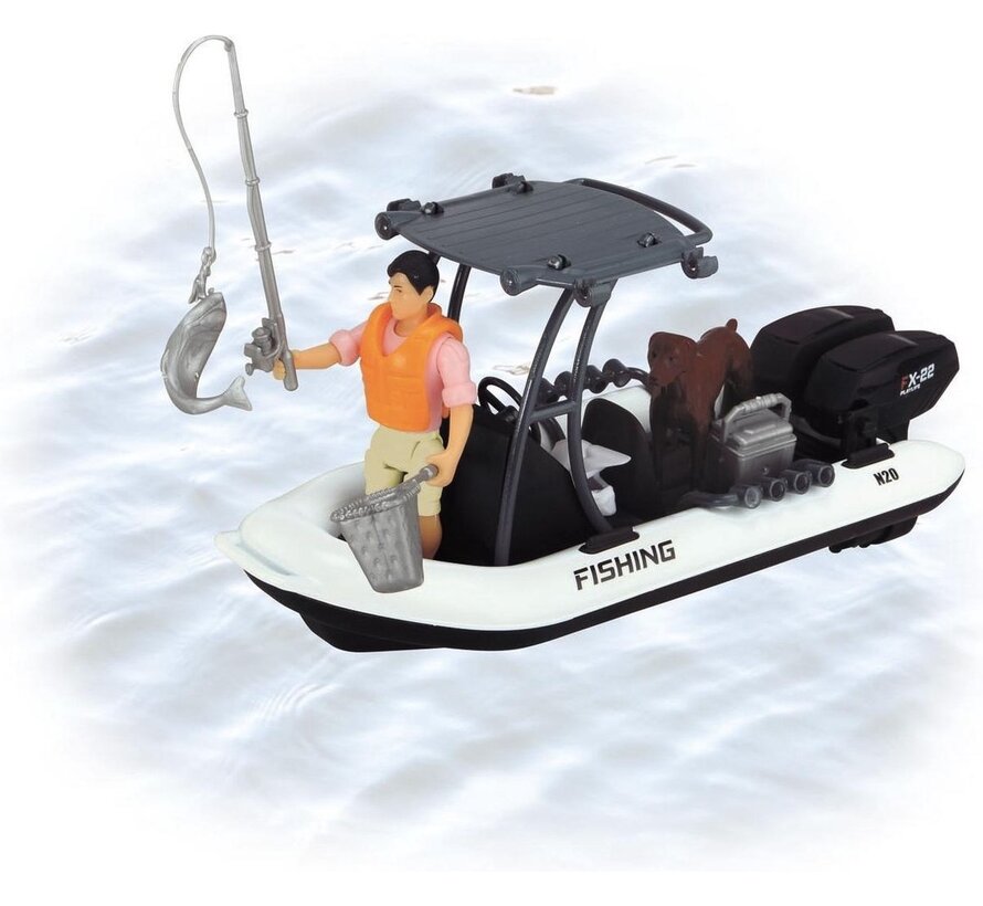 Playlife Fishing Set - Jeep met Boot + Visset (18-delig)