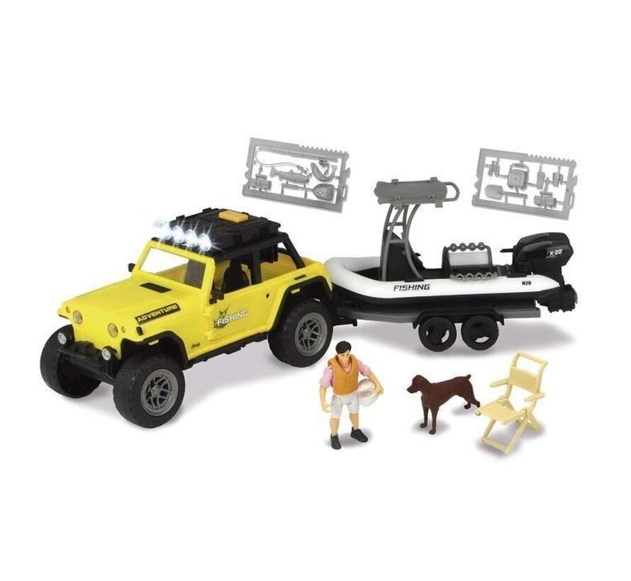 Playlife Fishing Set - Jeep met Boot + Visset (18-delig)