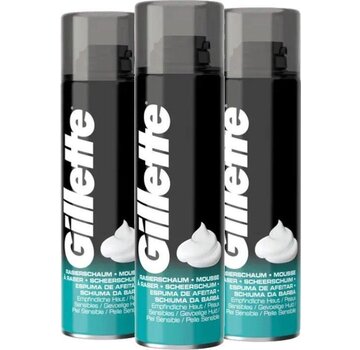 Gillette Scheerschuim - Sensitive - Voor de gevoelige huid - 3x 200ml
