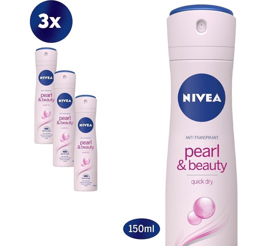 Pearl & Beauty - Deodorant Spray - 3x 150ml