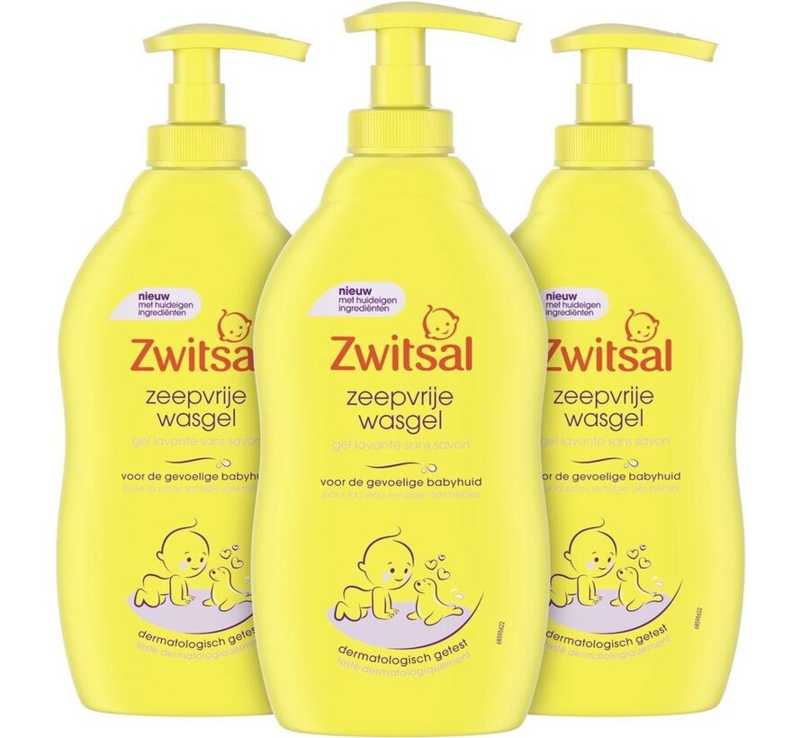 Baby Zeepvrije Wasgel - Extra mild & zacht - Met Pompje - 3x 400ml