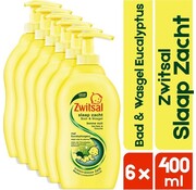 Zwitsal Slaap Zacht Eucalyptus - Bad & Wasgel - Met pompje 6x 400ml